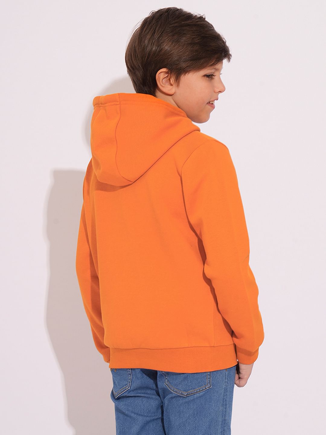 Boys Orange Hooded Sweatshirt