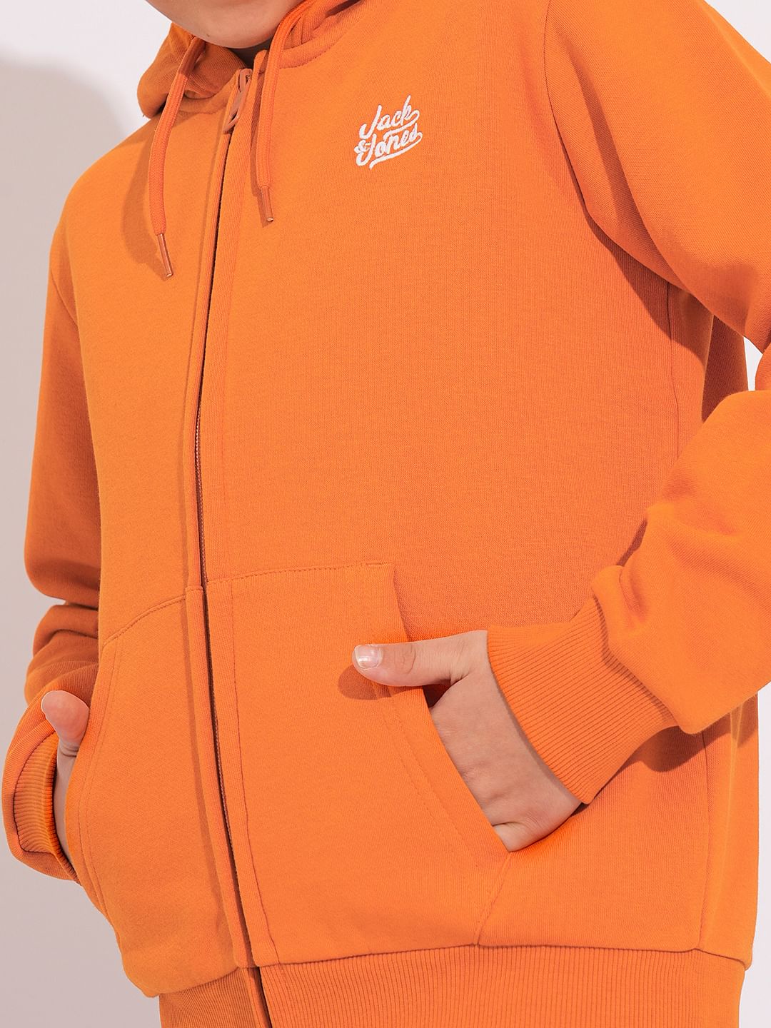 Boys Orange Hooded Sweatshirt
