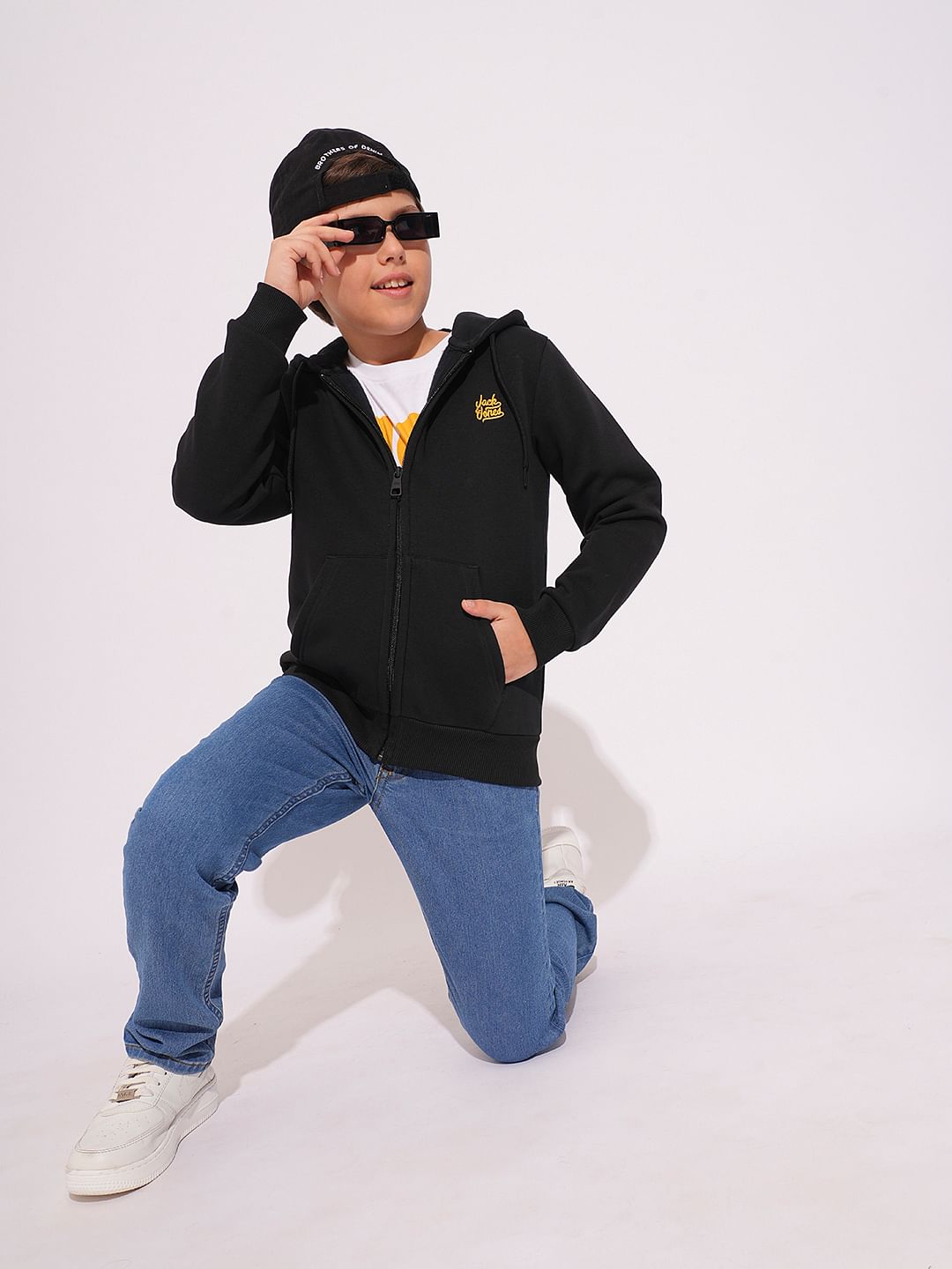 Boys Black Hooded Sweatshirt