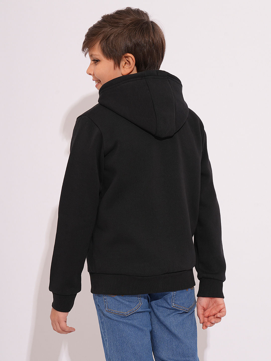 Boys Black Hooded Sweatshirt