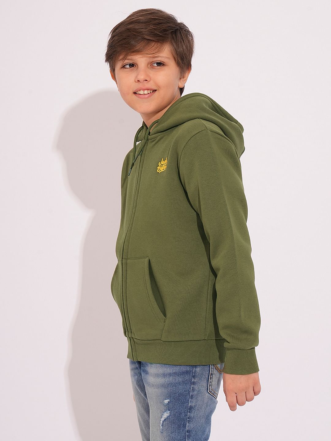 Boys Green Hooded Sweatshirt