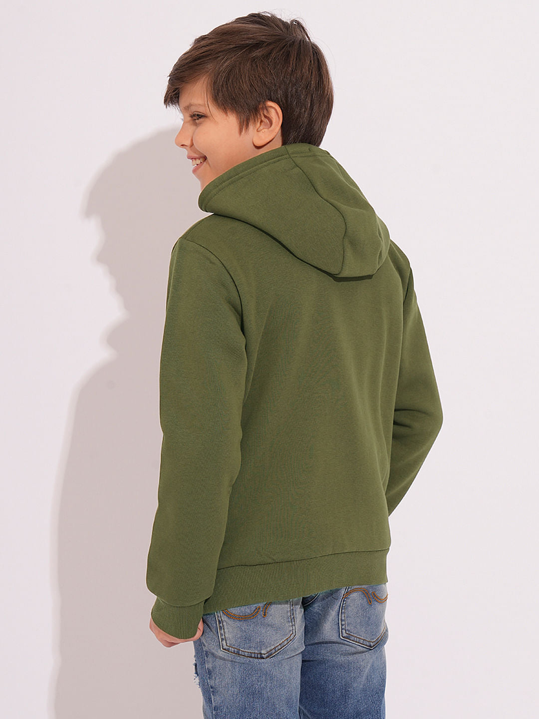 Boys Green Hooded Sweatshirt