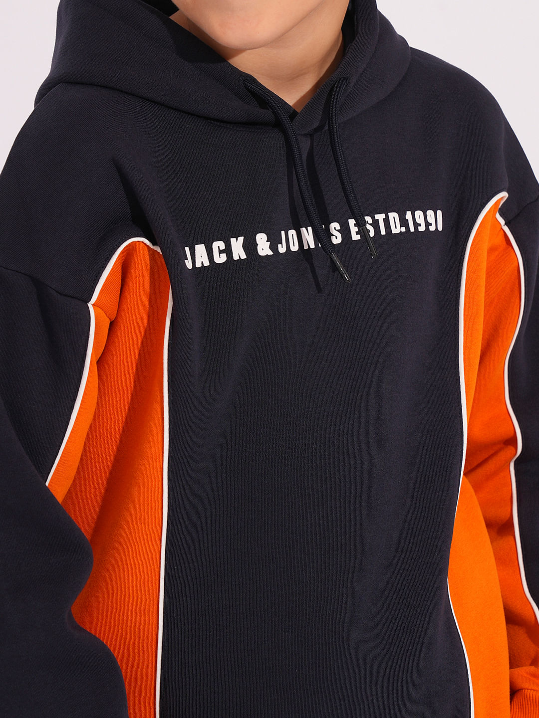 Boys Navy Blue Colourblocked Sweatshirt