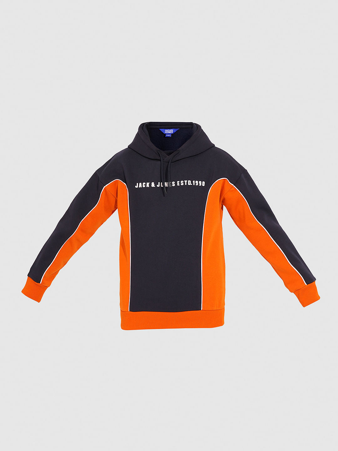 Boys Navy Blue Colourblocked Sweatshirt