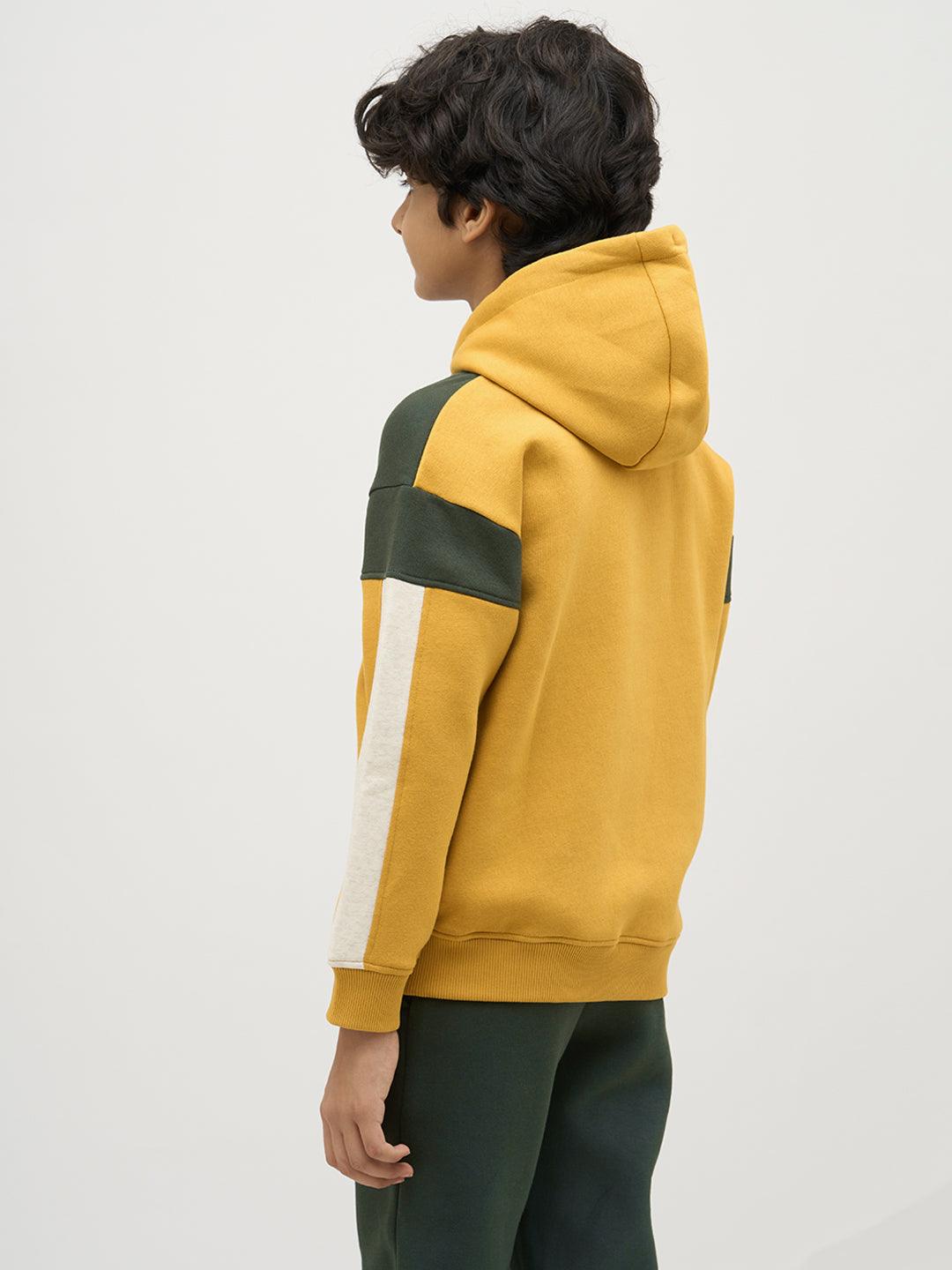 Boys Green Colourblocked Sweatshirt