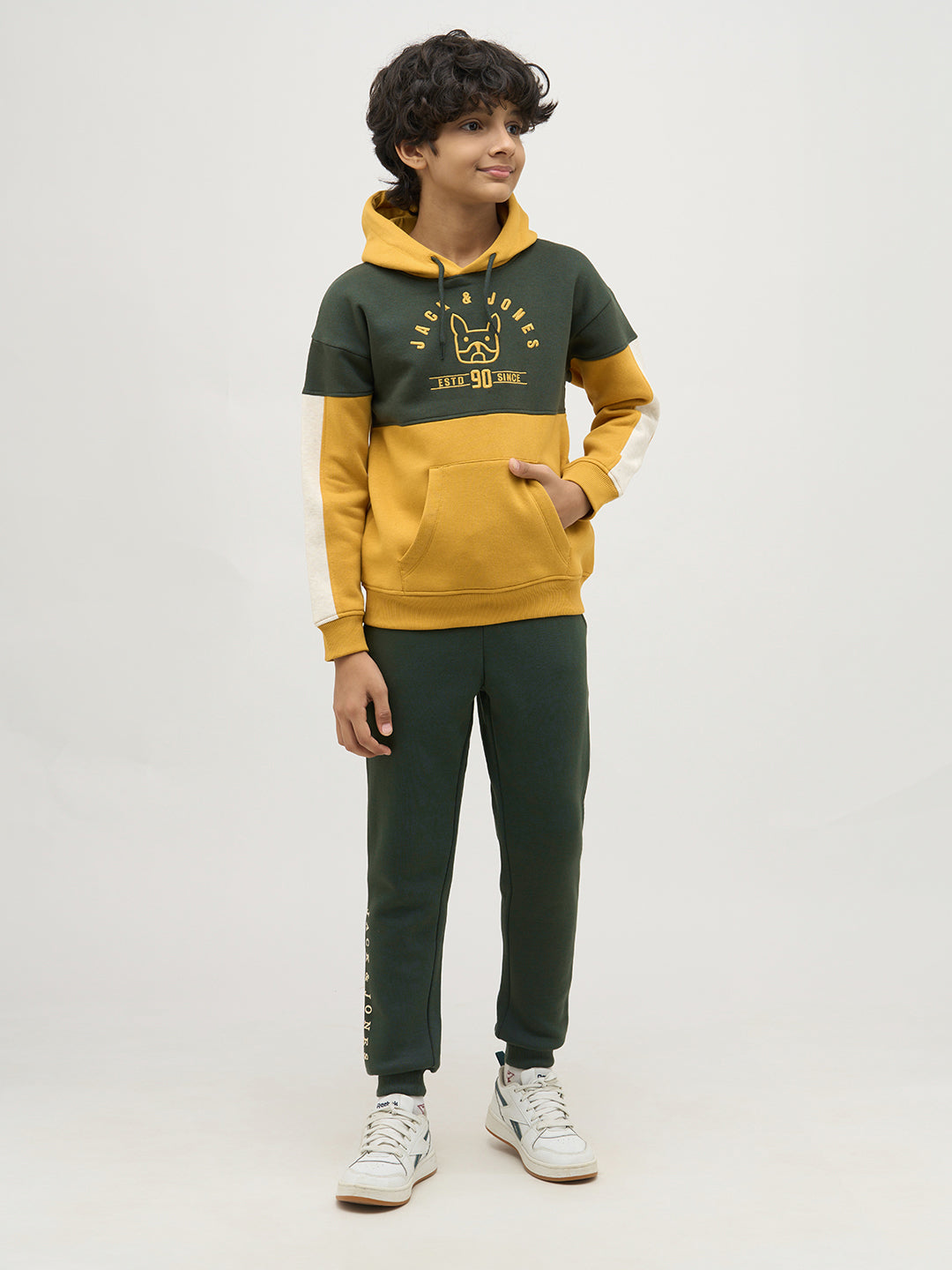 Boys Green Colourblocked Sweatshirt