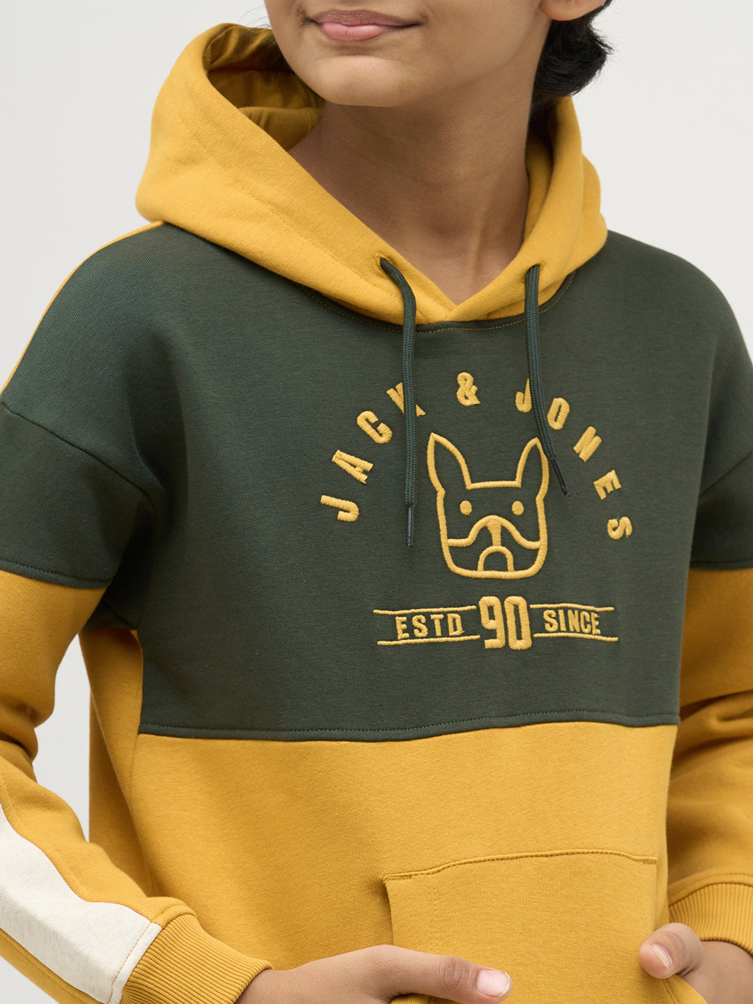 Boys Green Colourblocked Sweatshirt