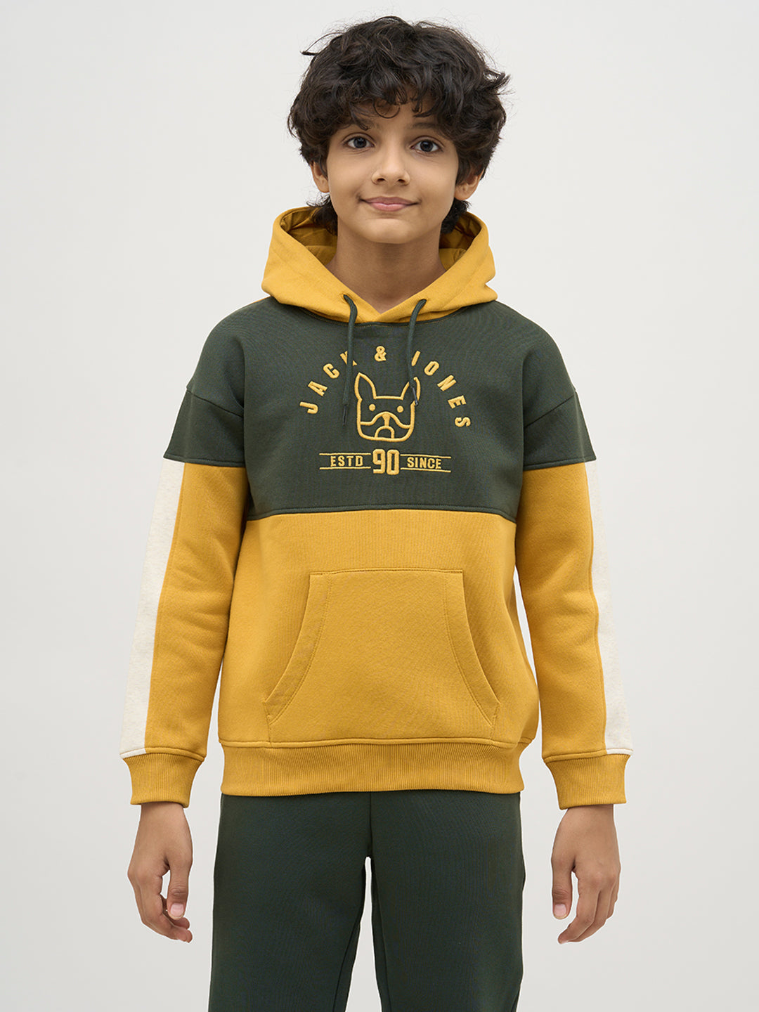 Boys Green Colourblocked Sweatshirt