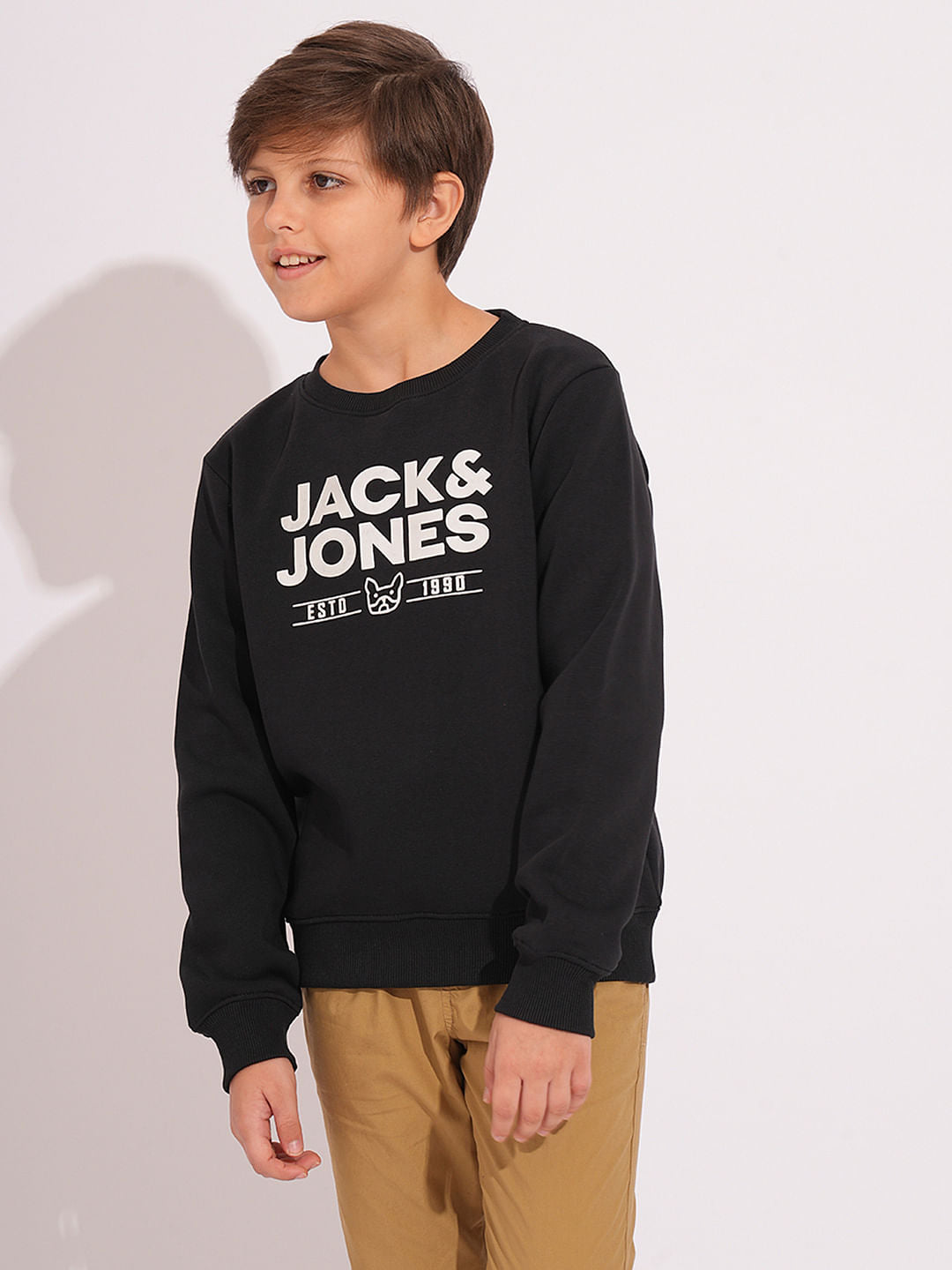 Boys Black Logo Print Sweatshirt