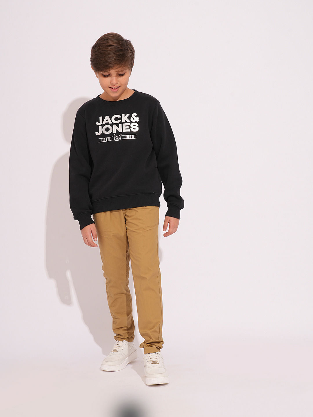 Boys Black Logo Print Sweatshirt