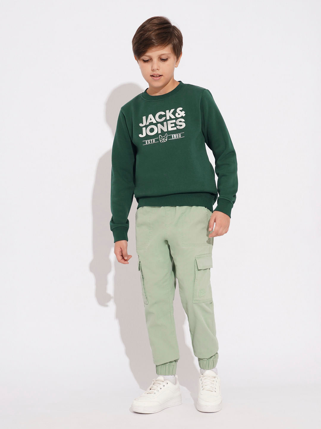 BOYS Green Printed Sweatshirt