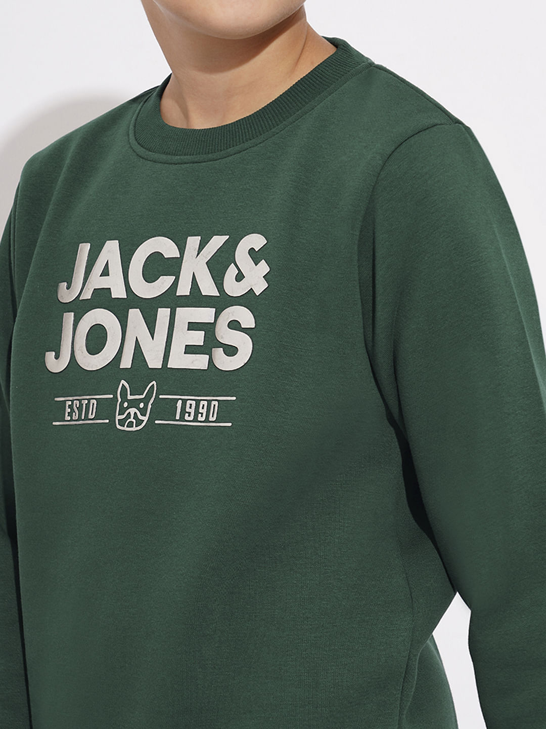 BOYS Green Printed Sweatshirt