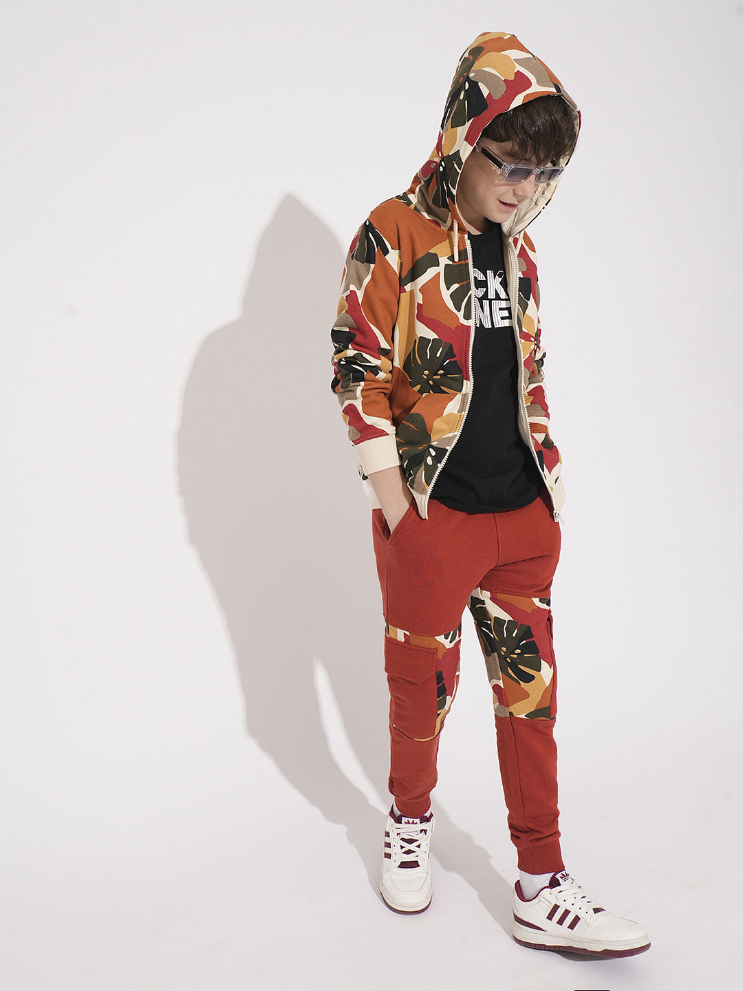 Boys Brown Camo Print Co-ord Set Sweatpants