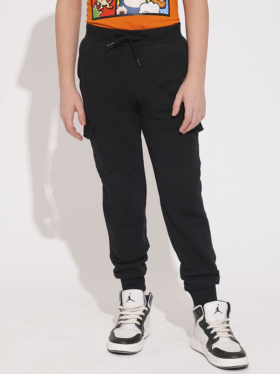 Boys Black Jogger Sweatpants