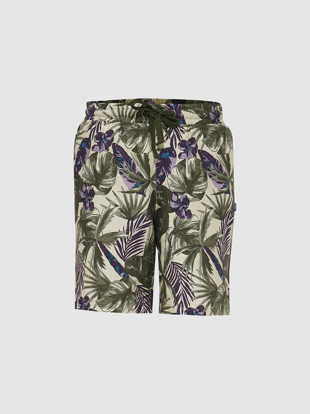 Boys Green Tropical Print Co-ord Set Shorts
