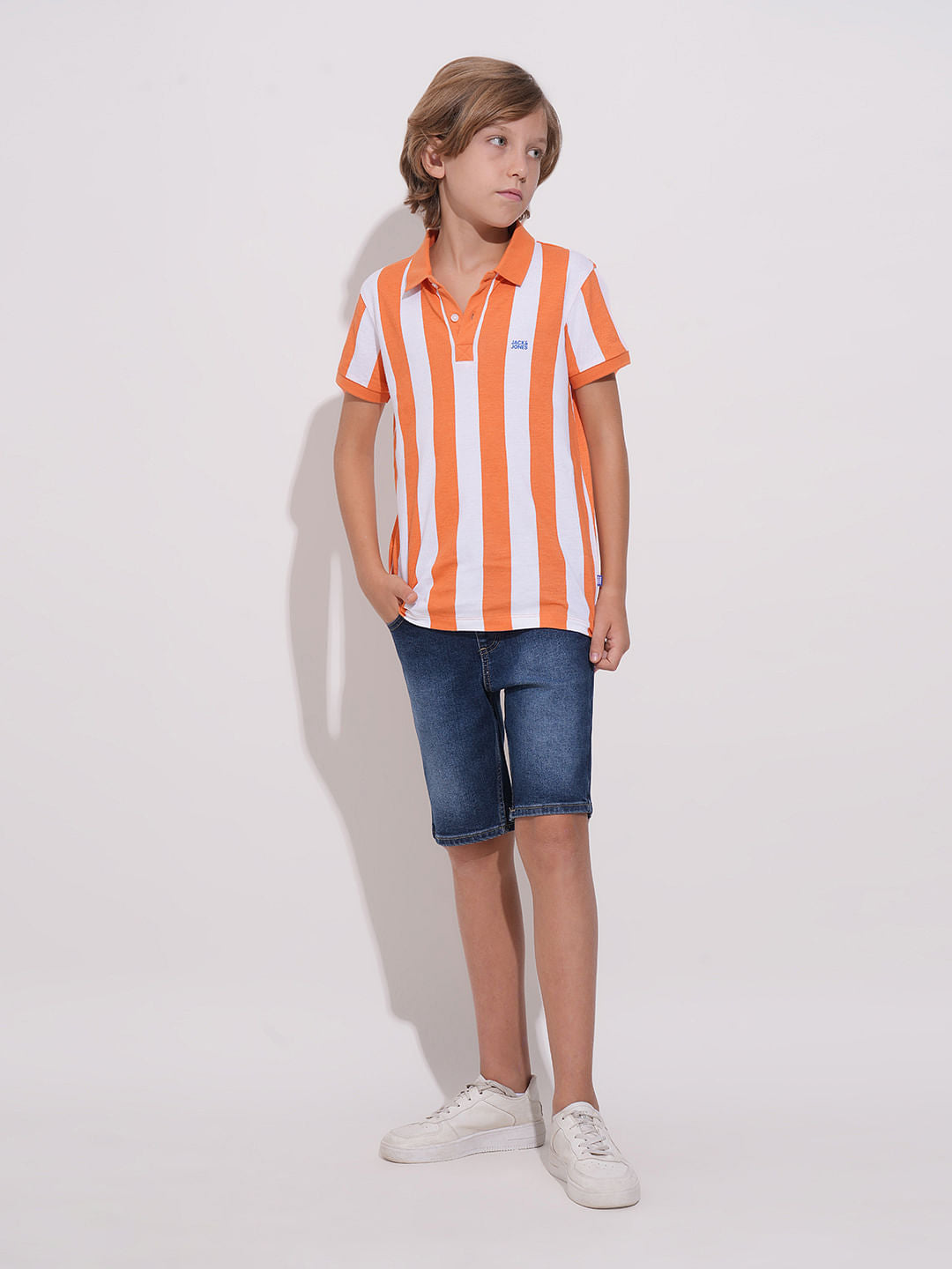 Boys Dark Blue Washed Denim Shorts