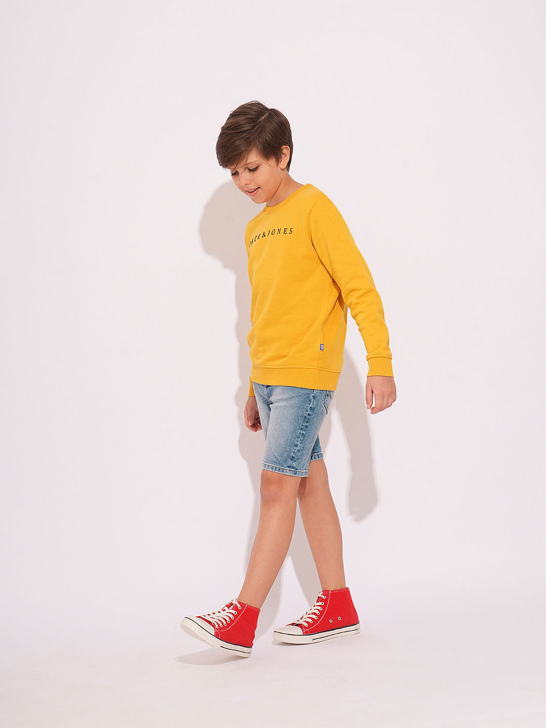 Blue Mid Rise Denim Shorts