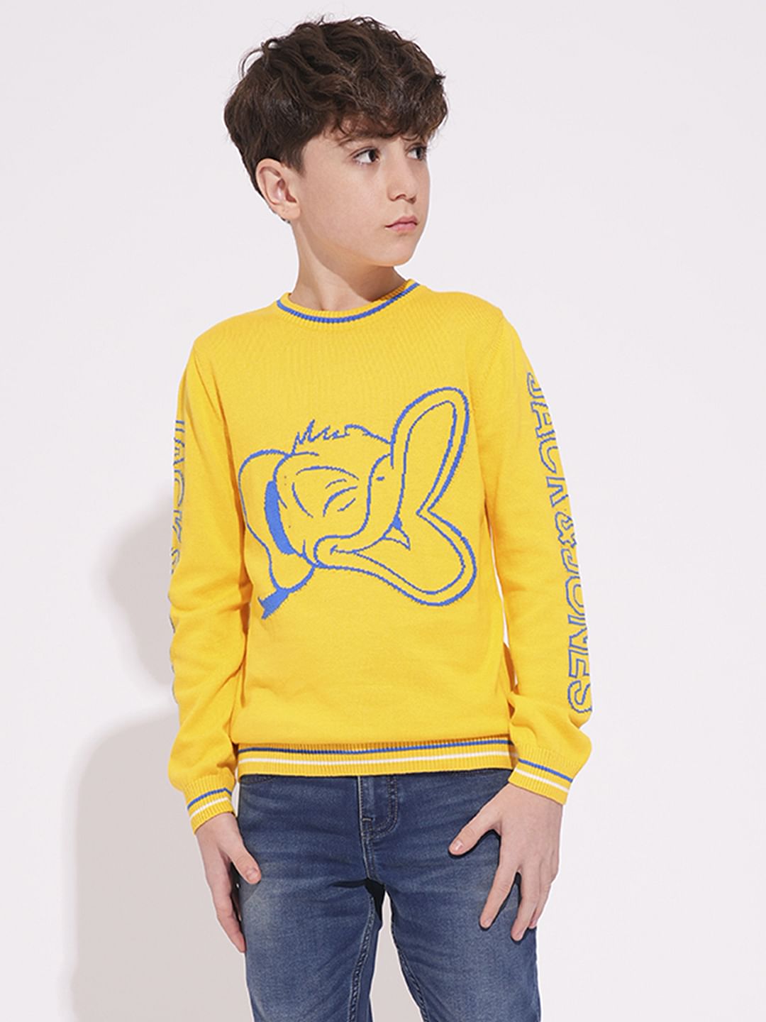 DONALD DUCK Yellow Printed Pullover