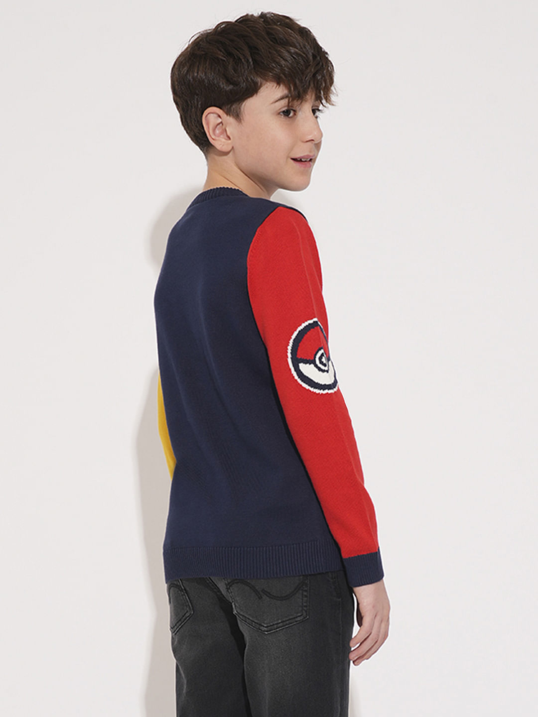 PIKACHU Navy Blue Printed Pullover