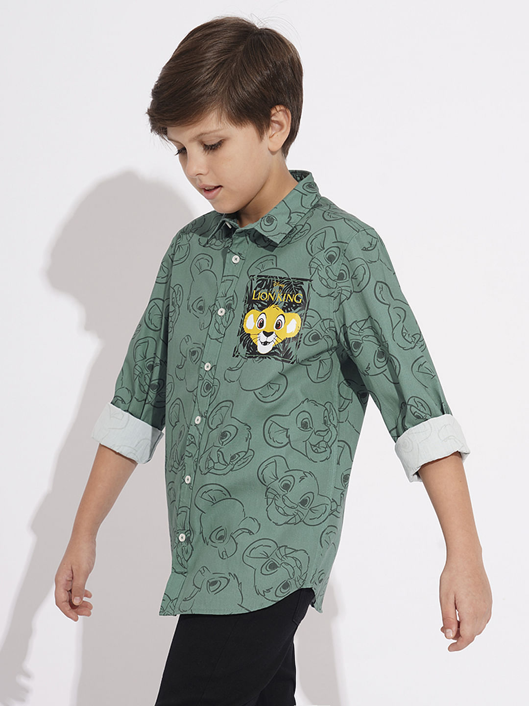 LION KING Green Printed Shirt