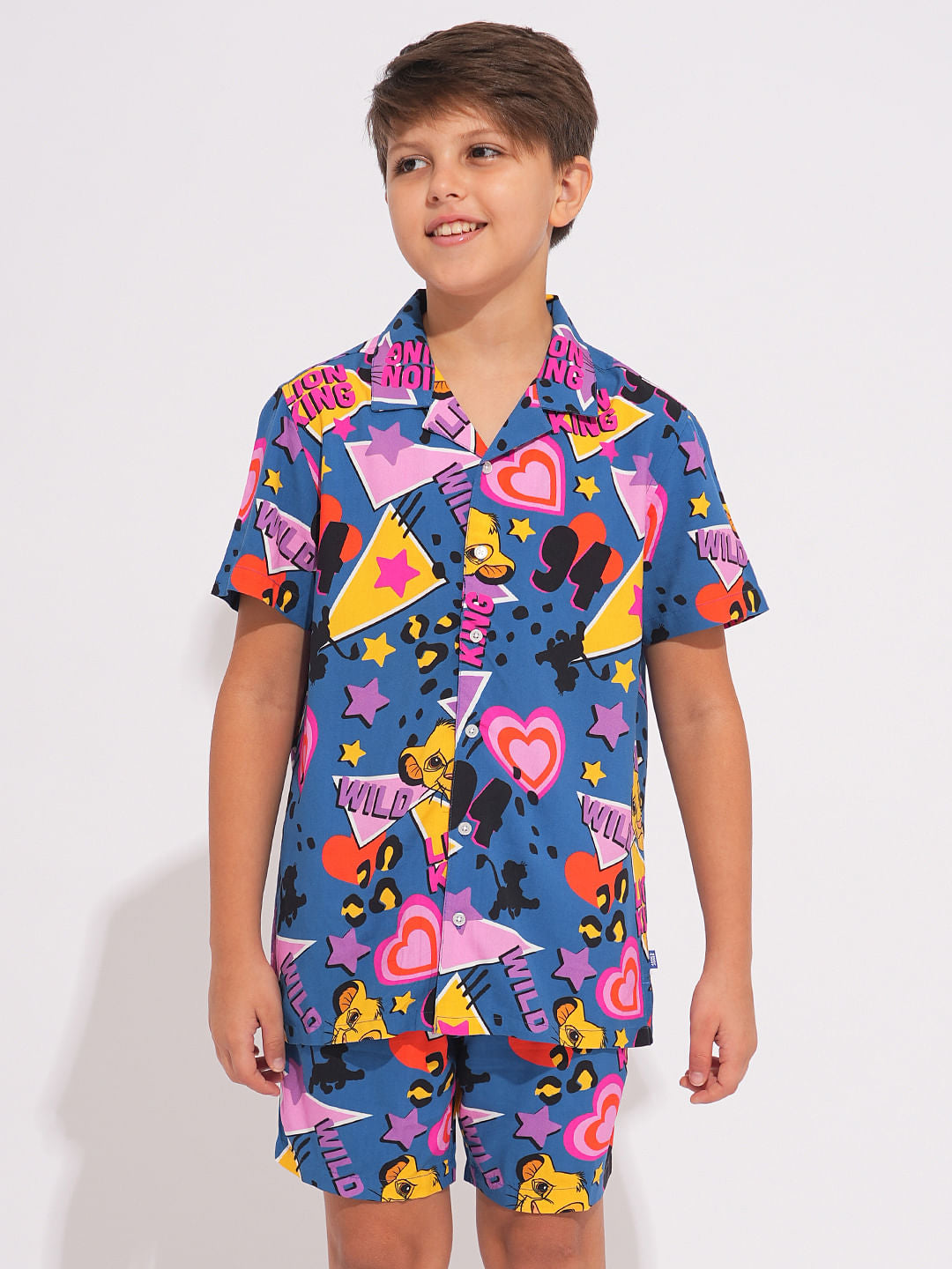 LION KING Blue Printed Co-ord Set Shirt