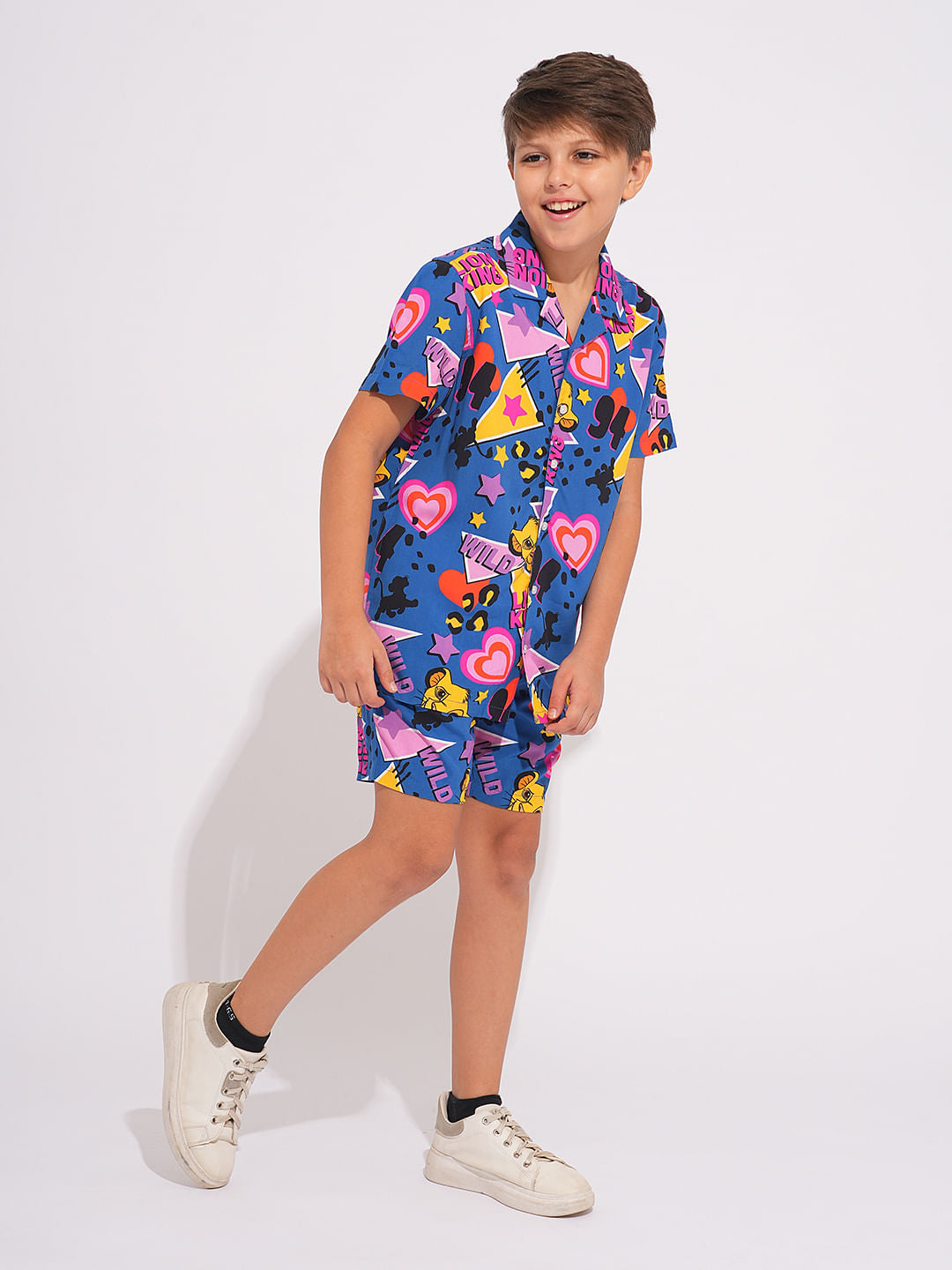 LION KING Blue Printed Co-ord Set Shirt