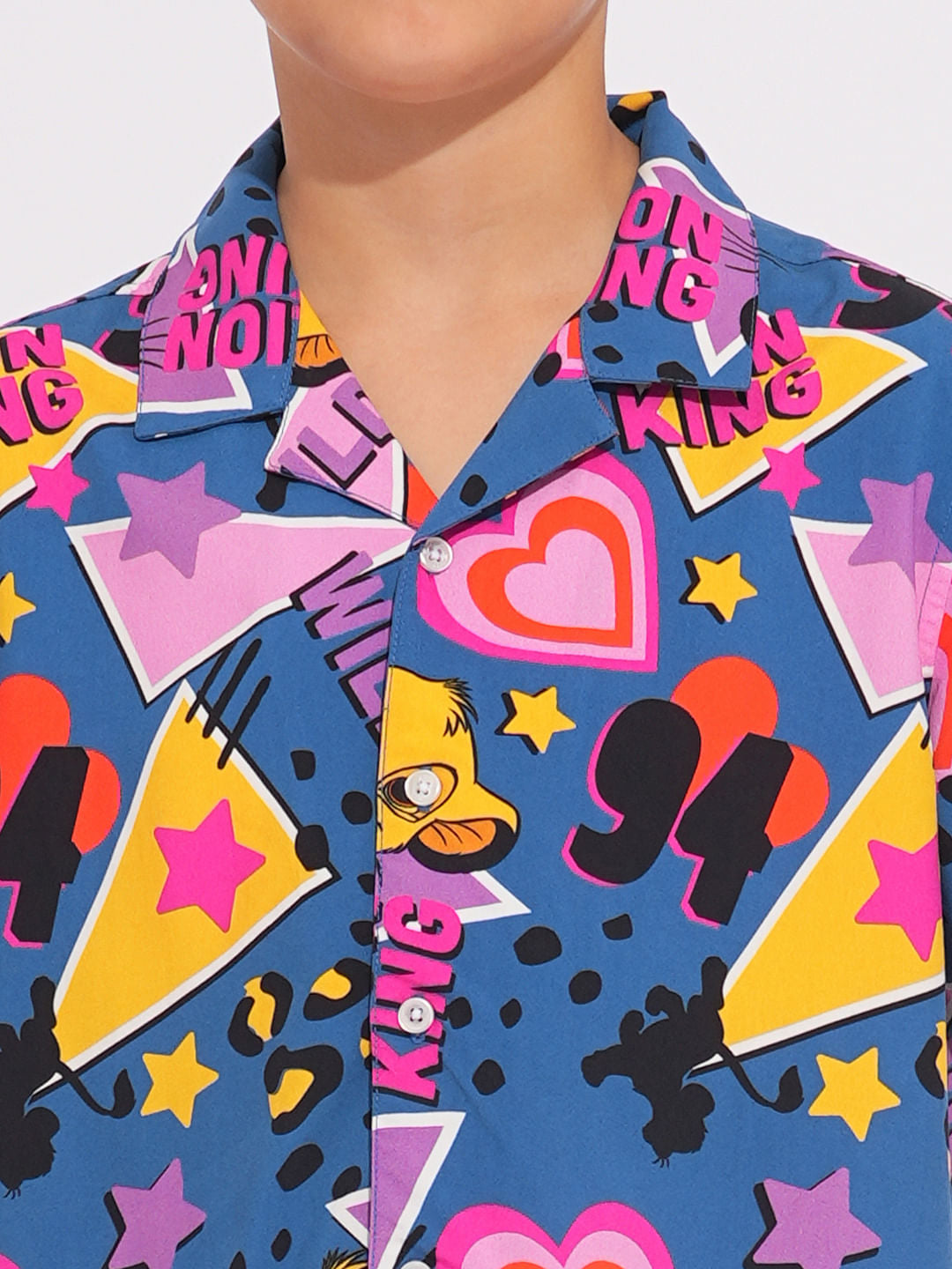 LION KING Blue Printed Co-ord Set Shirt