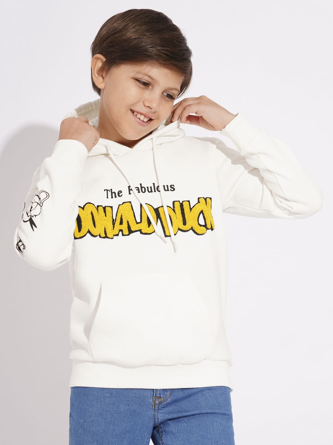 DONALD DUCK White Hooded Sweatshirt