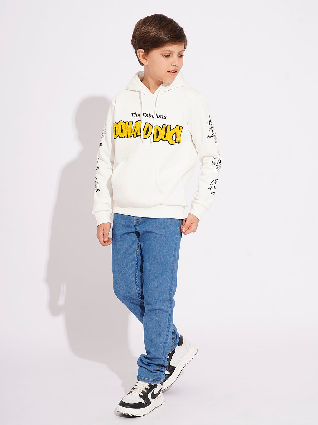 DONALD DUCK White Hooded Sweatshirt