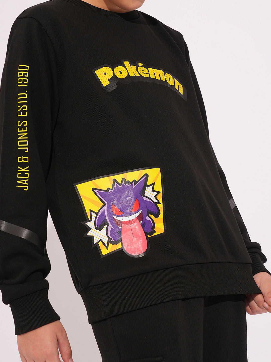 Pok mon Black Printed Sweatshirt