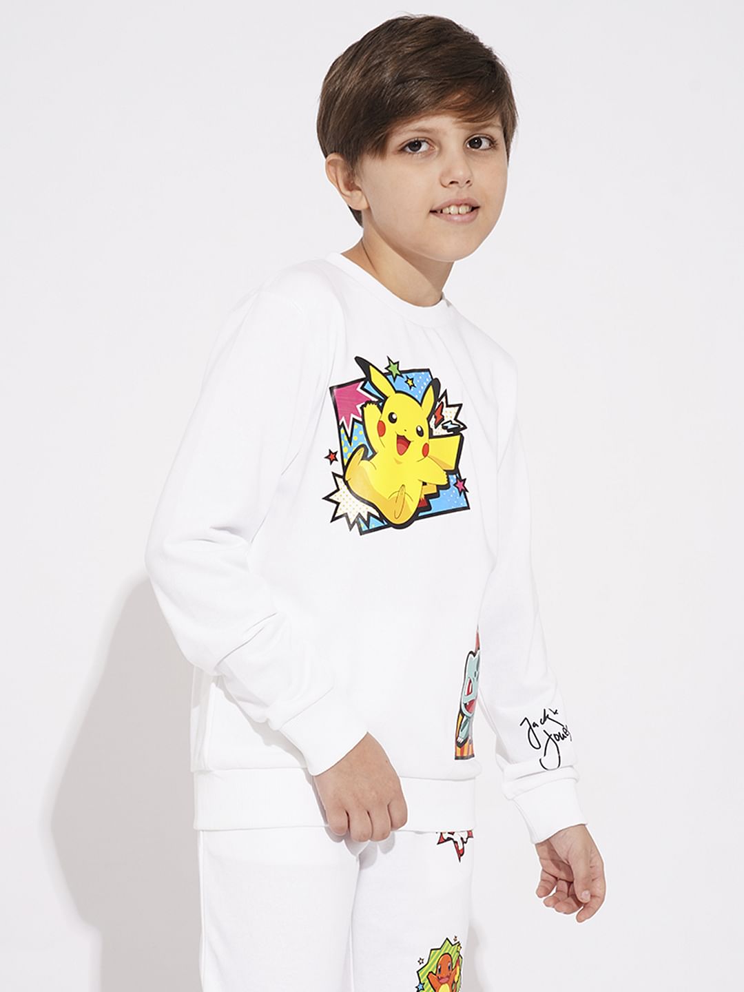 Pokemon White Printed Co-ord Set Sweatshirt