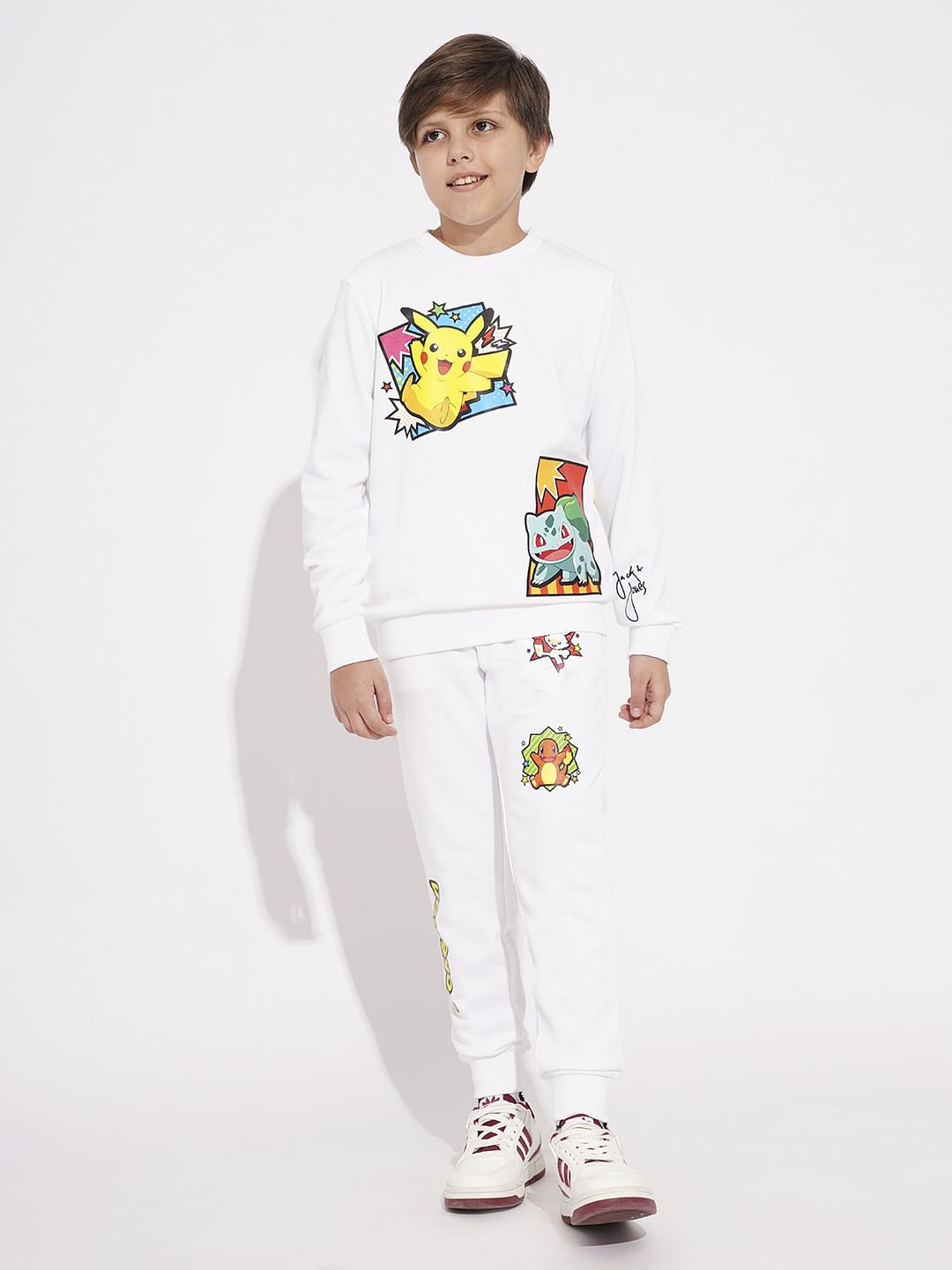 Pokemon White Printed Co-ord Set Sweatshirt
