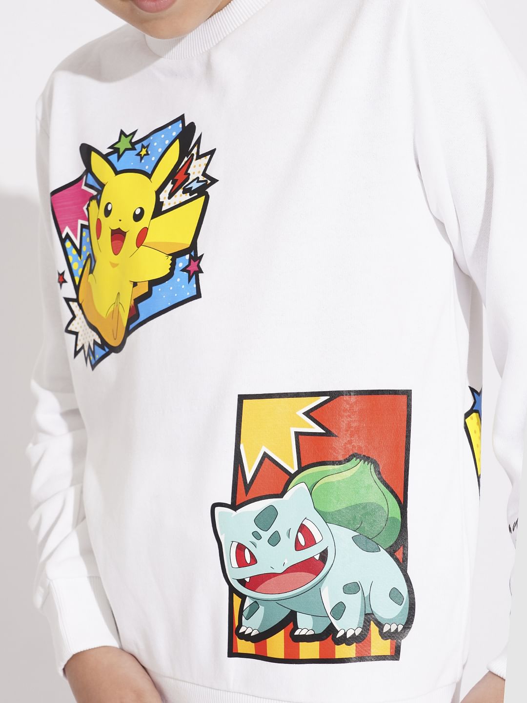 Pokemon White Printed Co-ord Set Sweatshirt