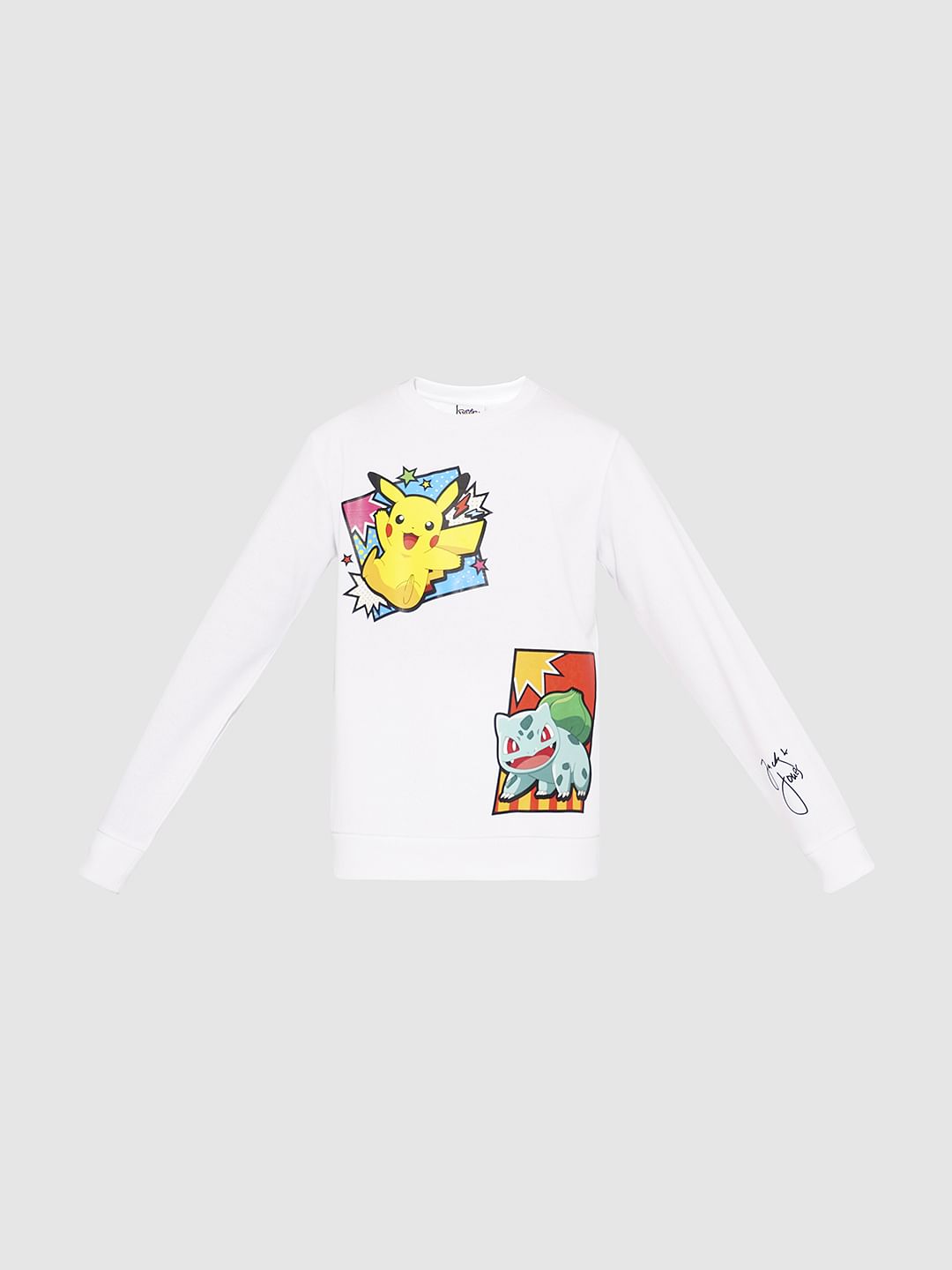 Pokemon White Printed Co-ord Set Sweatshirt