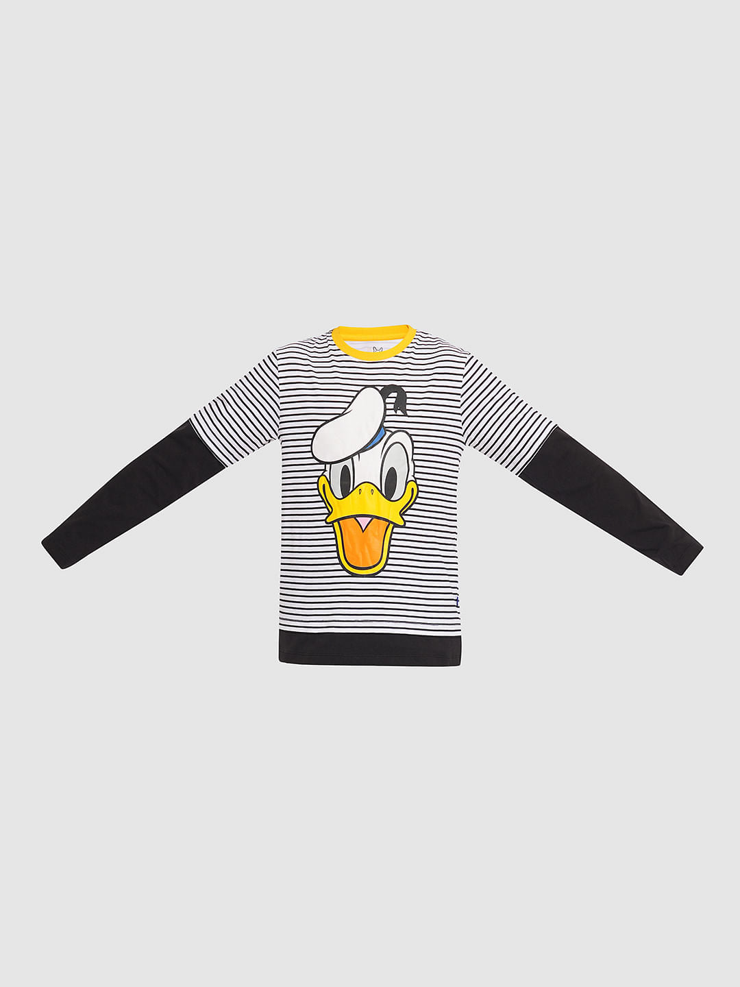 DONALD DUCK Black Striped T-shirt