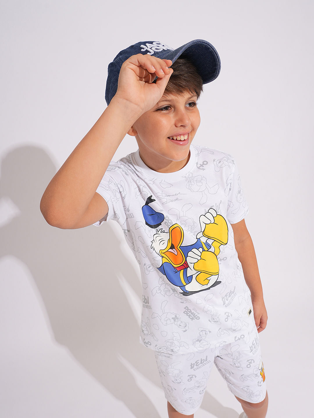 DONALD DUCK White Printed Co-ord Set T-shirt