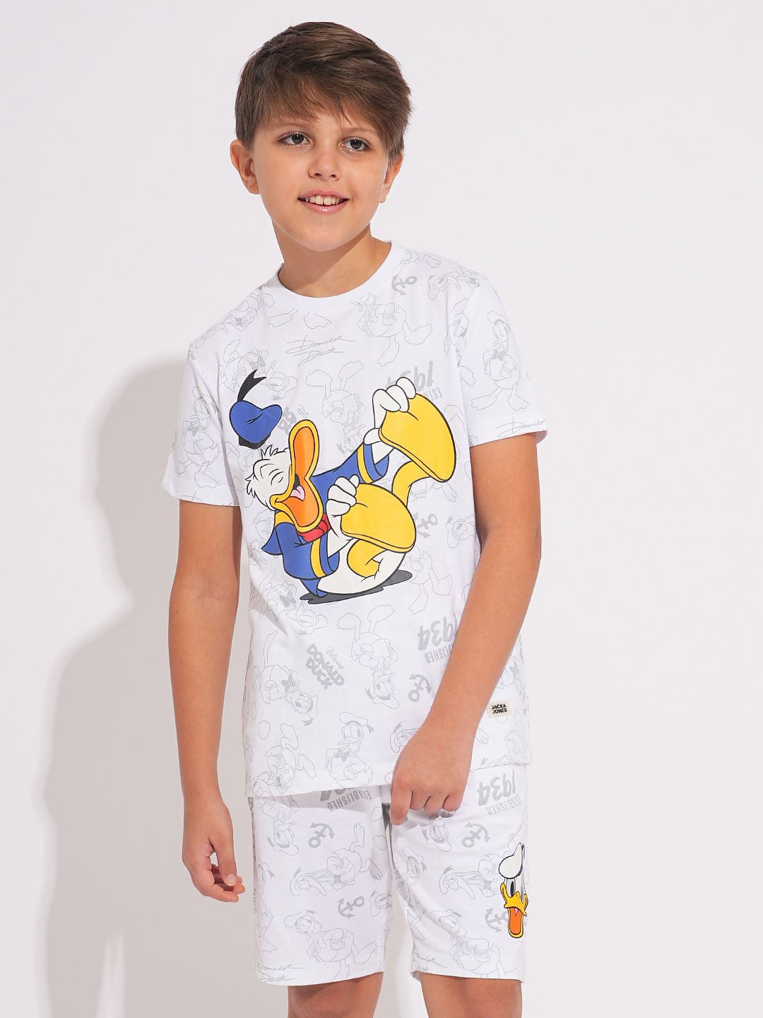 DONALD DUCK White Printed Co-ord Set T-shirt