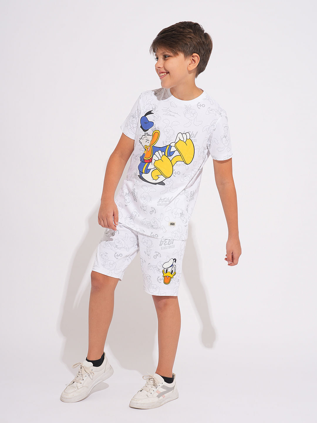 DONALD DUCK White Printed Co-ord Set T-shirt