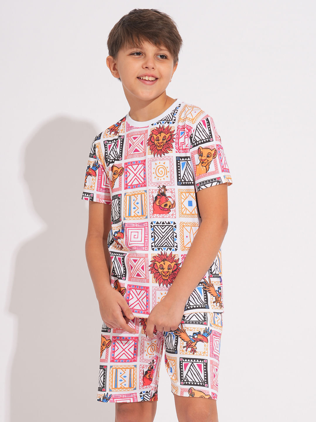 Mufasa & Friends White Printed Co-ord Set T-shirt