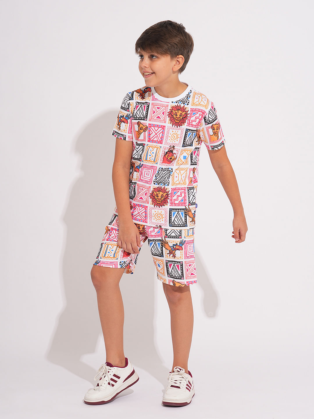 Mufasa & Friends White Printed Co-ord Set T-shirt