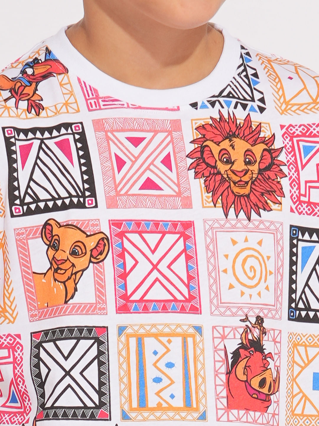 Mufasa & Friends White Printed Co-ord Set T-shirt