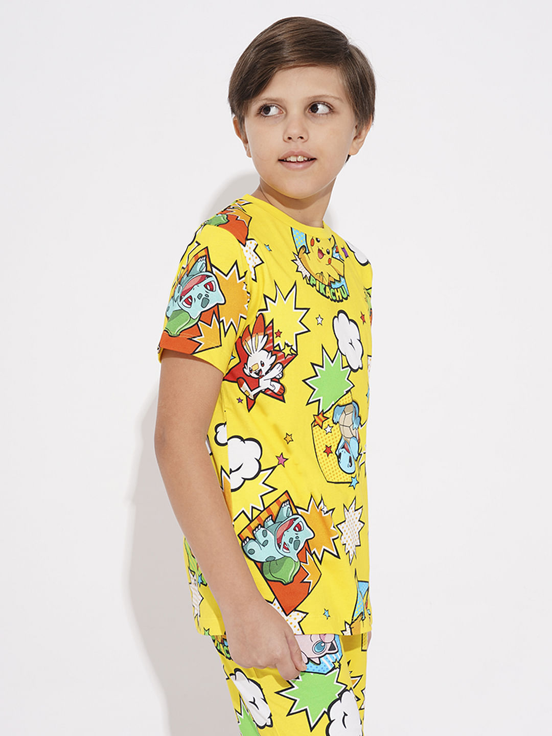 Pokemon Yellow Printed Co-ord Set T-shirt