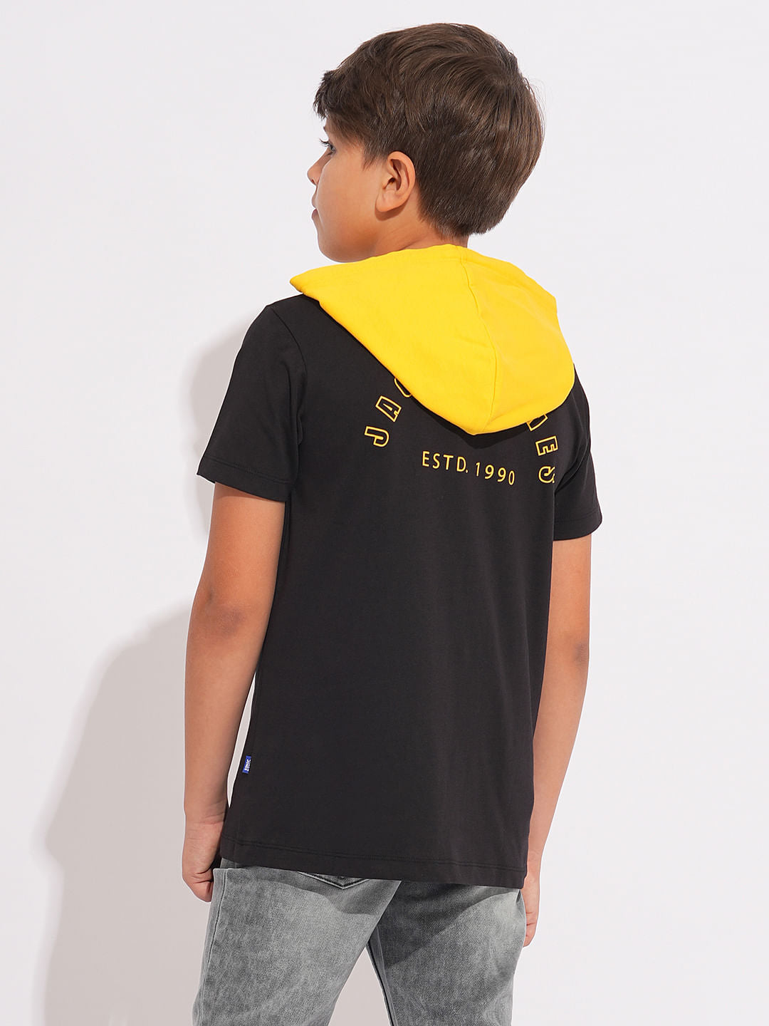 DONALD DUCK Black Printed Hooded T-shirt