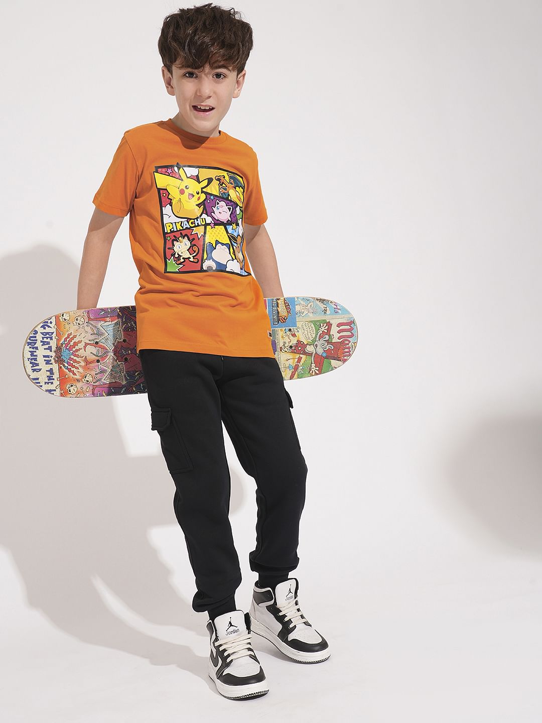 PIKACHU Orange Printed T-Shirt