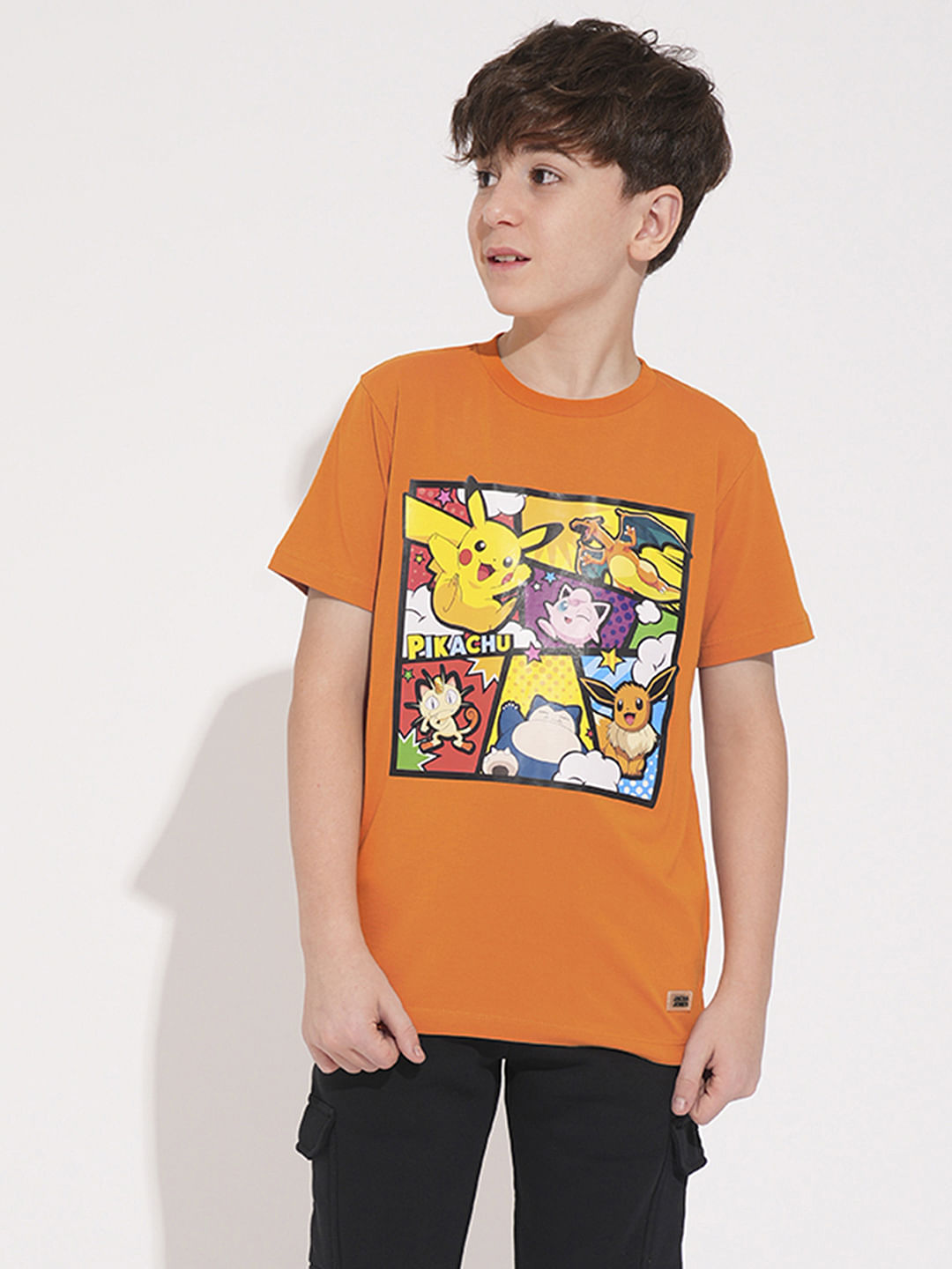 PIKACHU Orange Printed T-Shirt