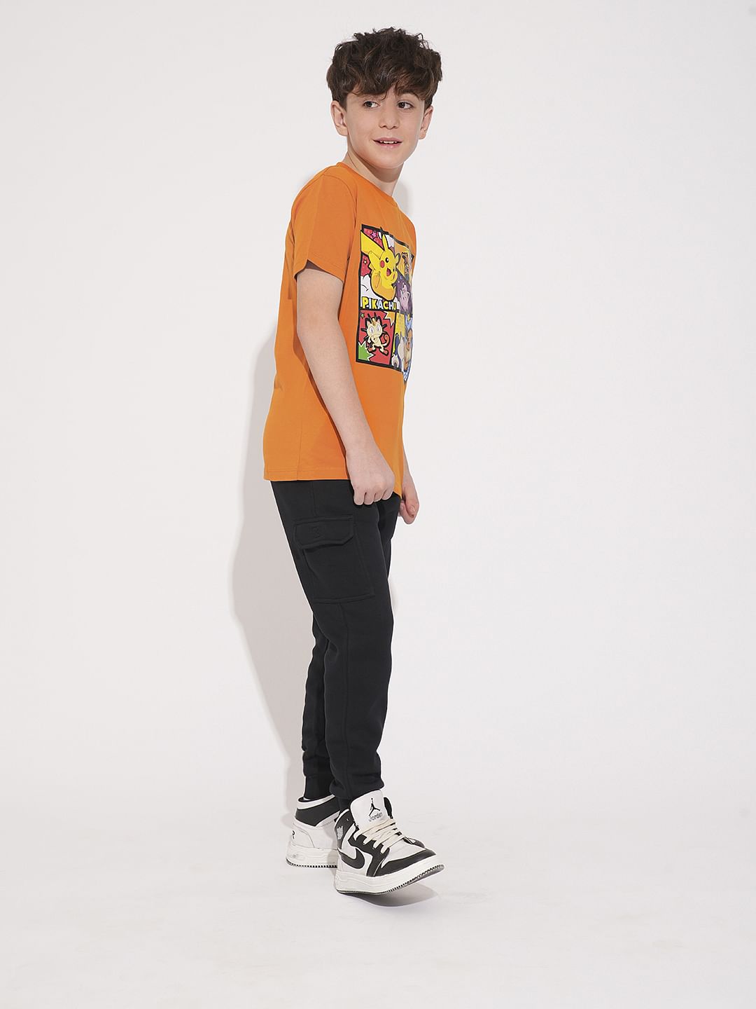 PIKACHU Orange Printed T-Shirt