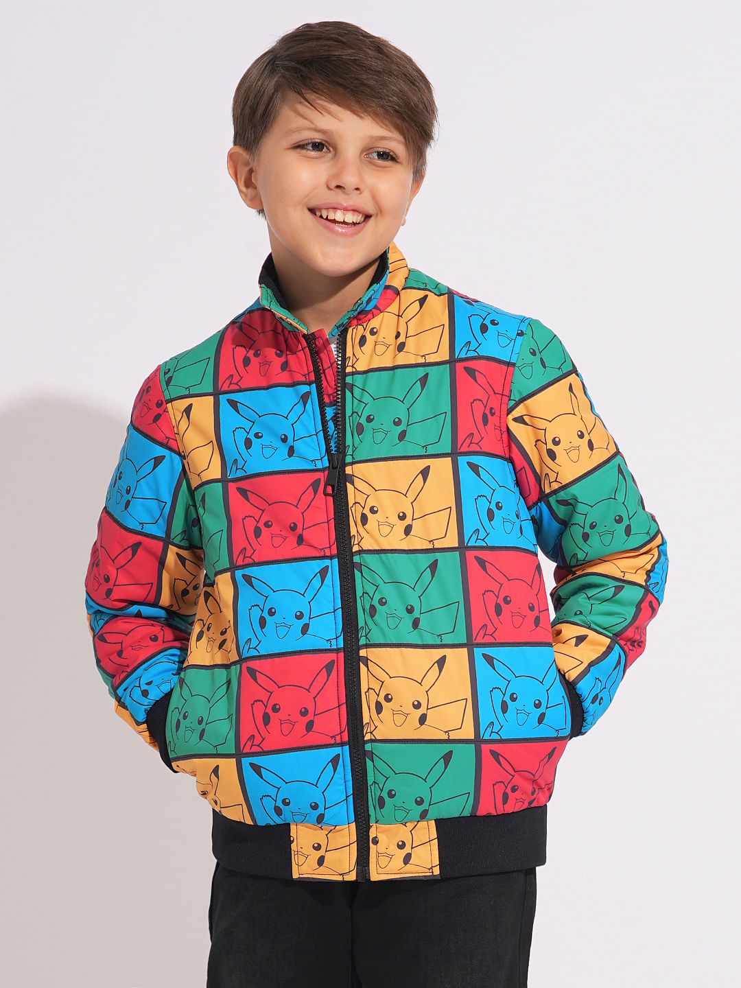 X Pokemon Multi-Colour Pikachu Bomber Jacket