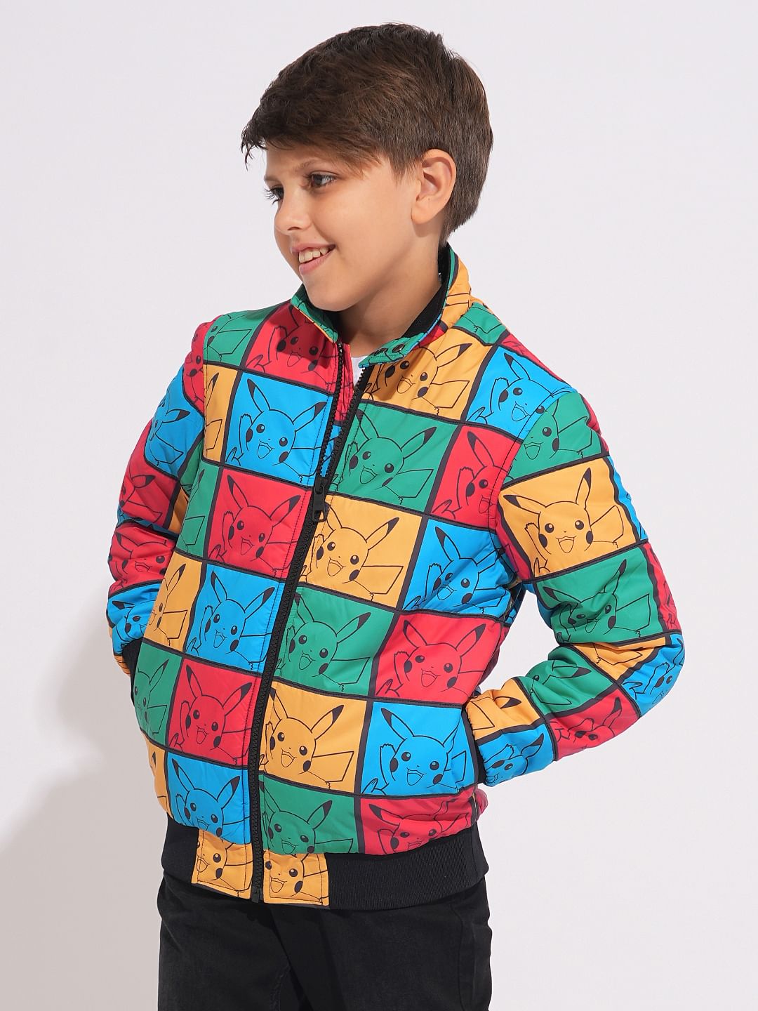 X Pokemon Multi-Colour Pikachu Bomber Jacket
