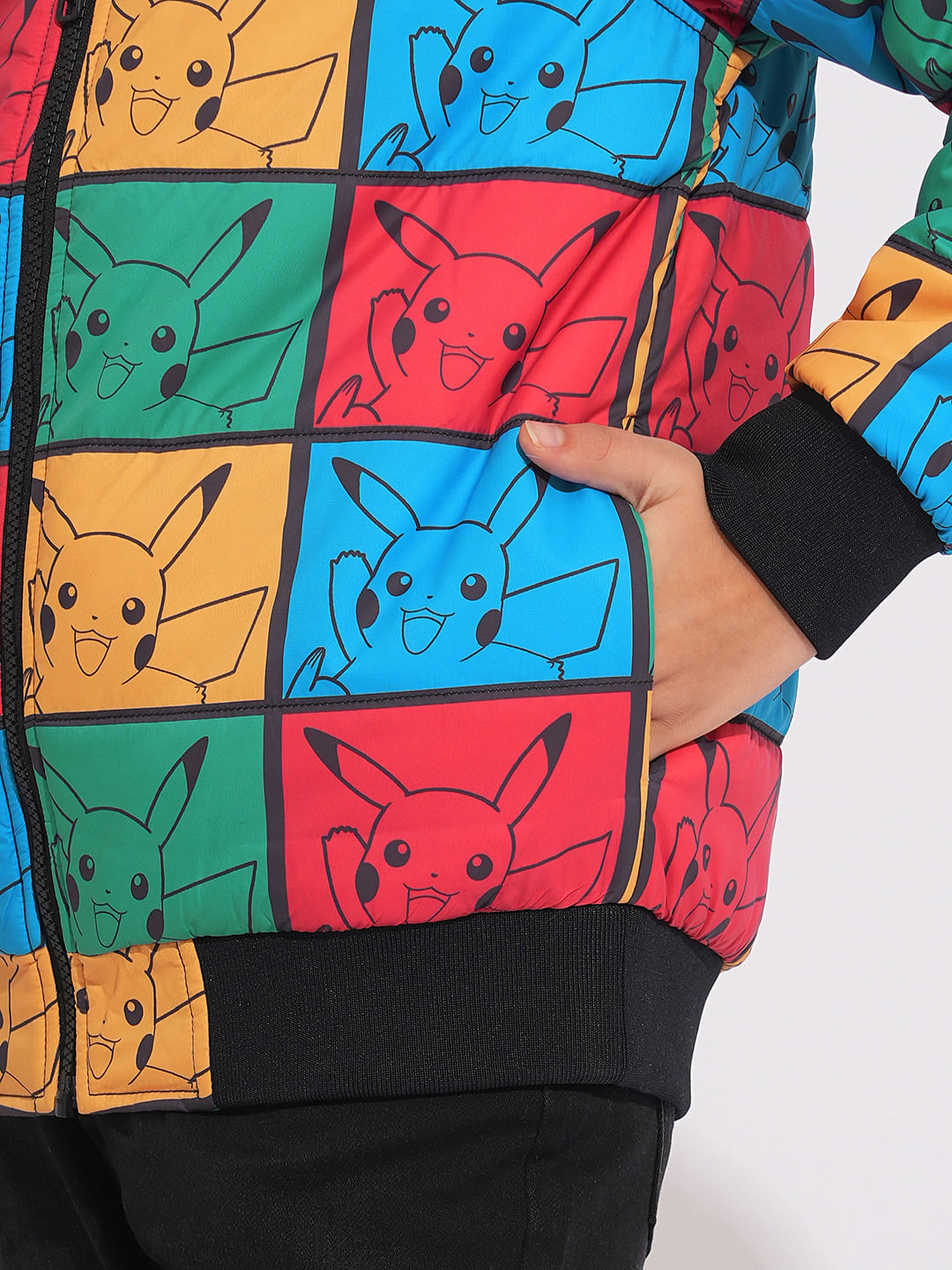 X Pokemon Multi-Colour Pikachu Bomber Jacket