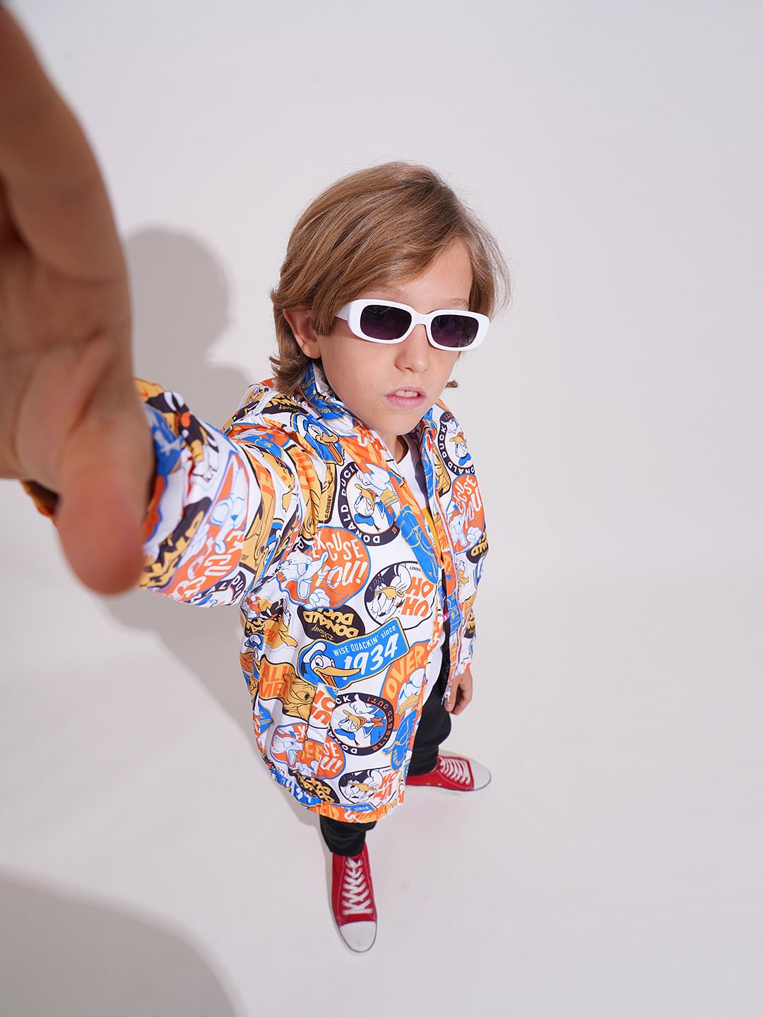 White Donald Duck Puffer Jacket